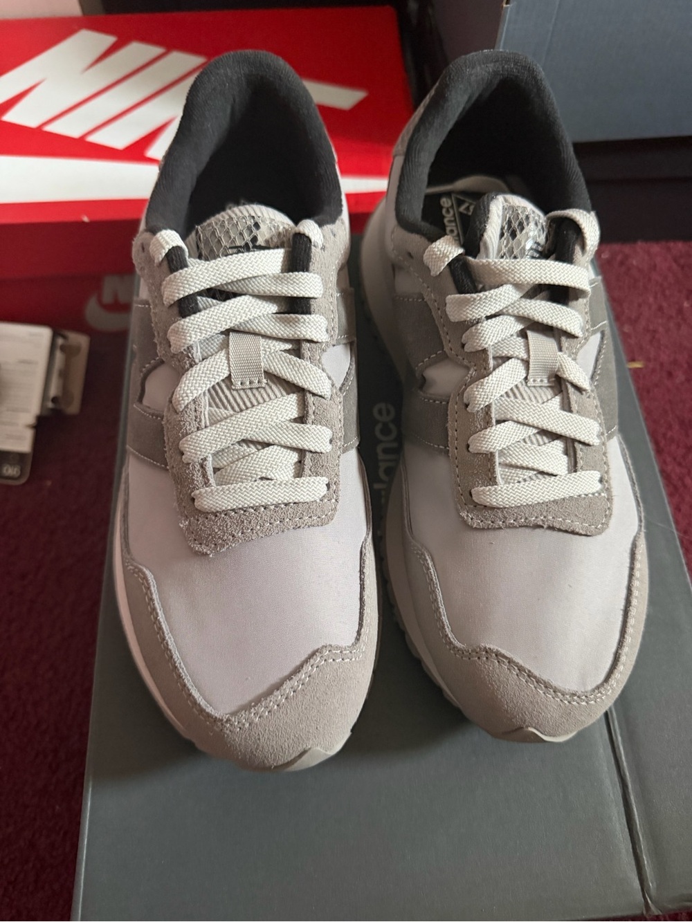 New Balance Gray and Black Kids' Athletic Sneakers